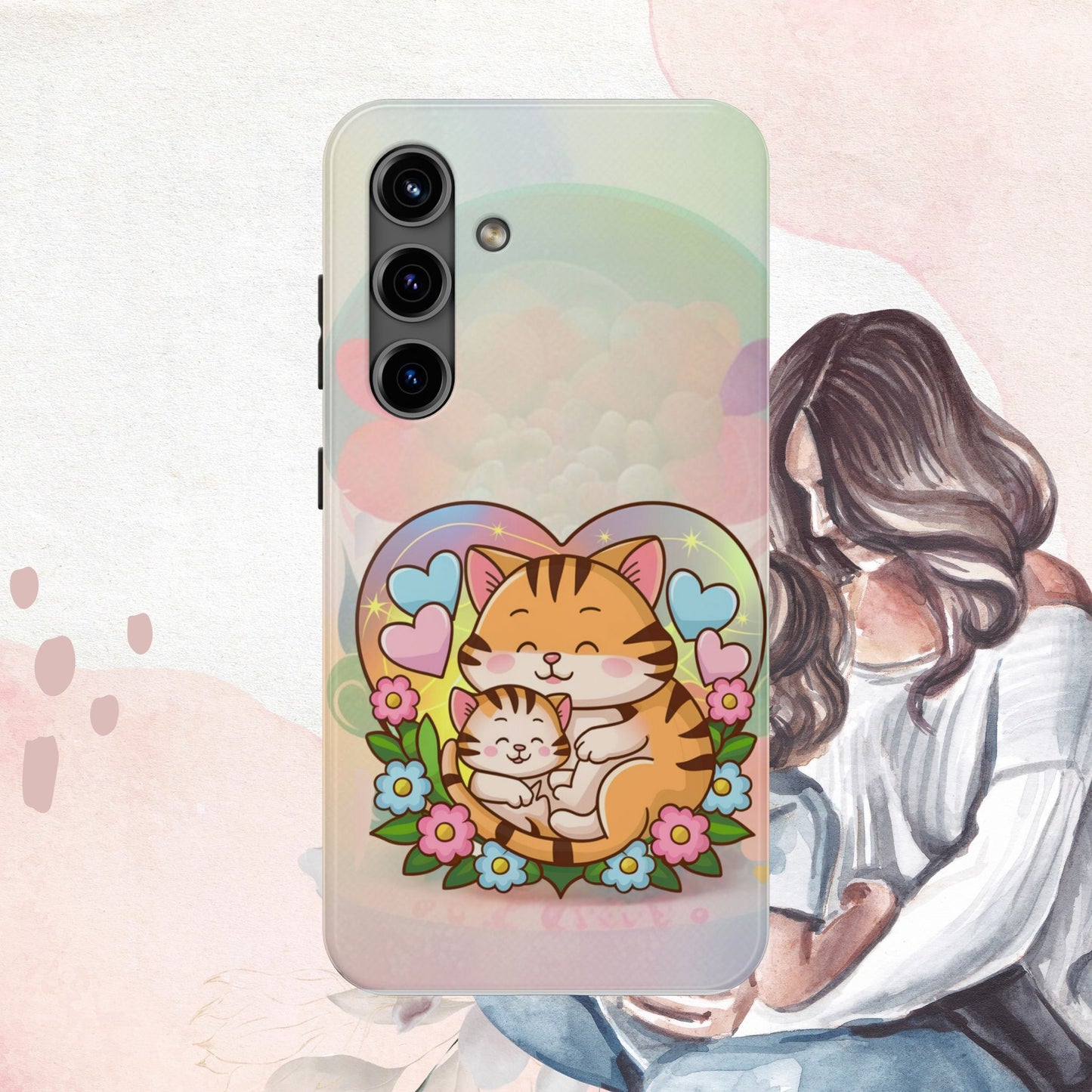Kitten Cuddle Wireless Charging Support Tough Case