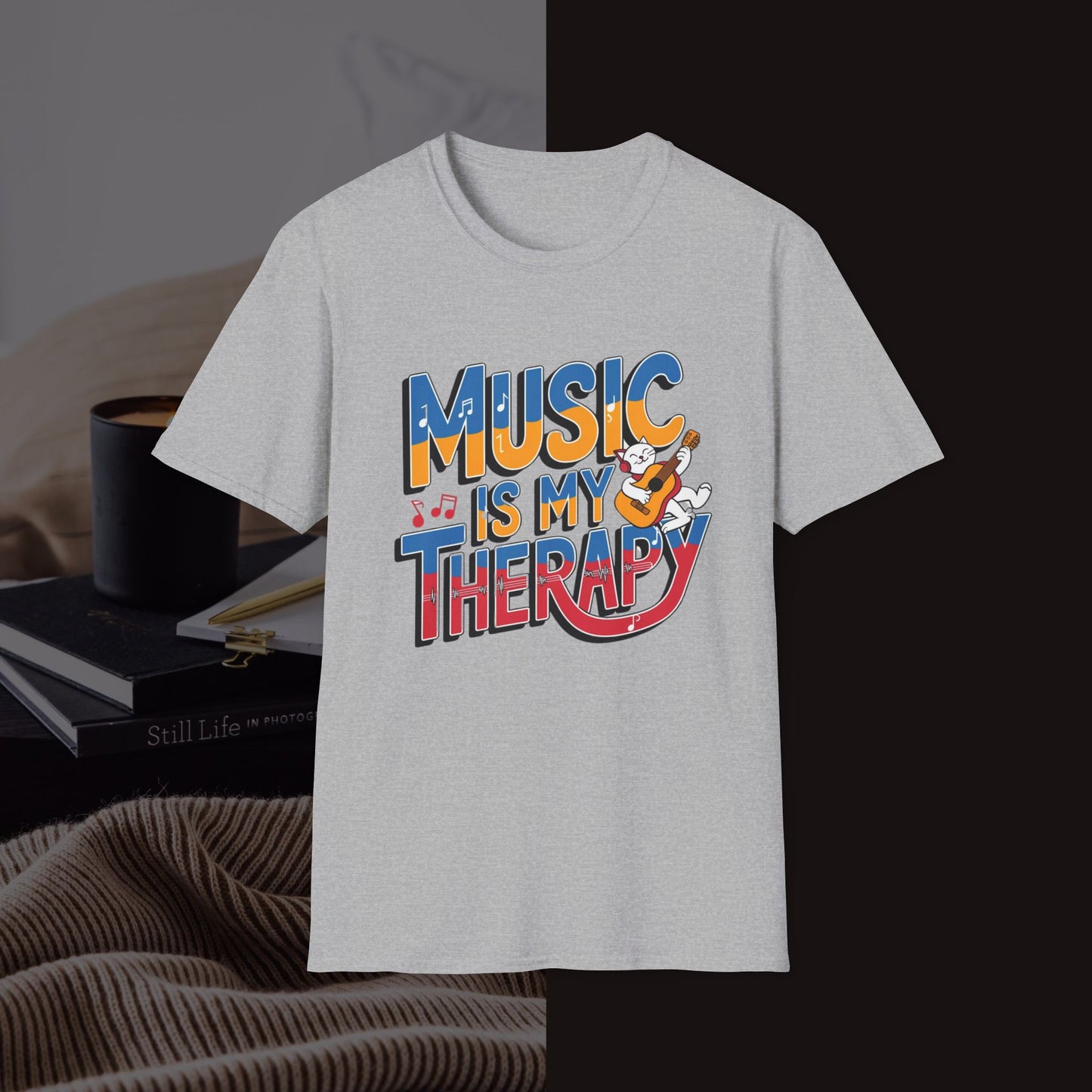 Music Is My Therapy Music Idiom Unisex Softstyle T-Shirt