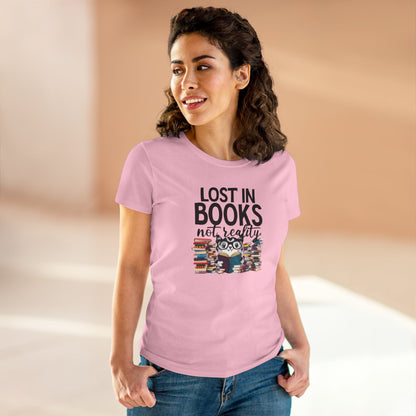 Lost In Book Not Reality Women Cotton Tshirt