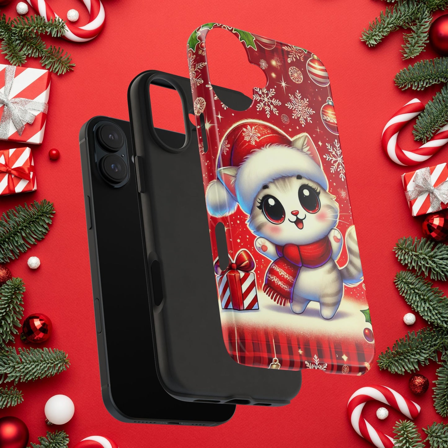 Merry Meows Wireless Charging Support Tough Case