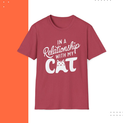 In A Relationship With Cat Cotton Men Tshirt