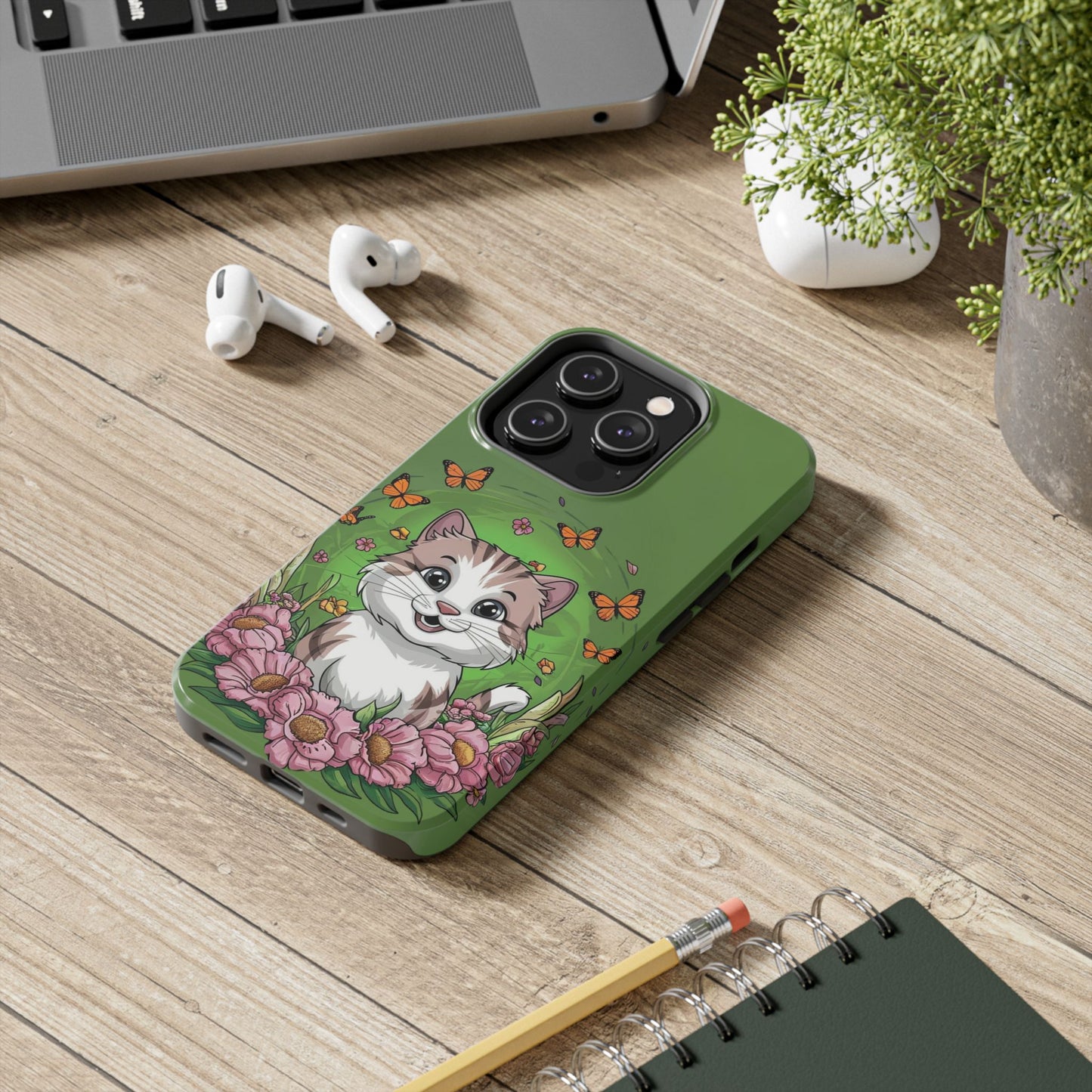 Green Mewsic Wireless Charging Support Tough Case