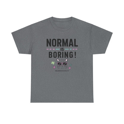 Normal Is Boring Moms Dad Parents Autistic Awareness Cotton T-Shirt
