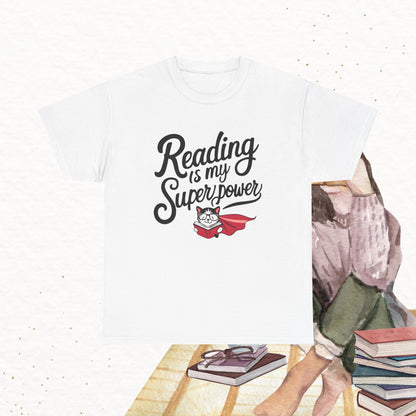 Reading Is My Superpower Cotton Tshirt