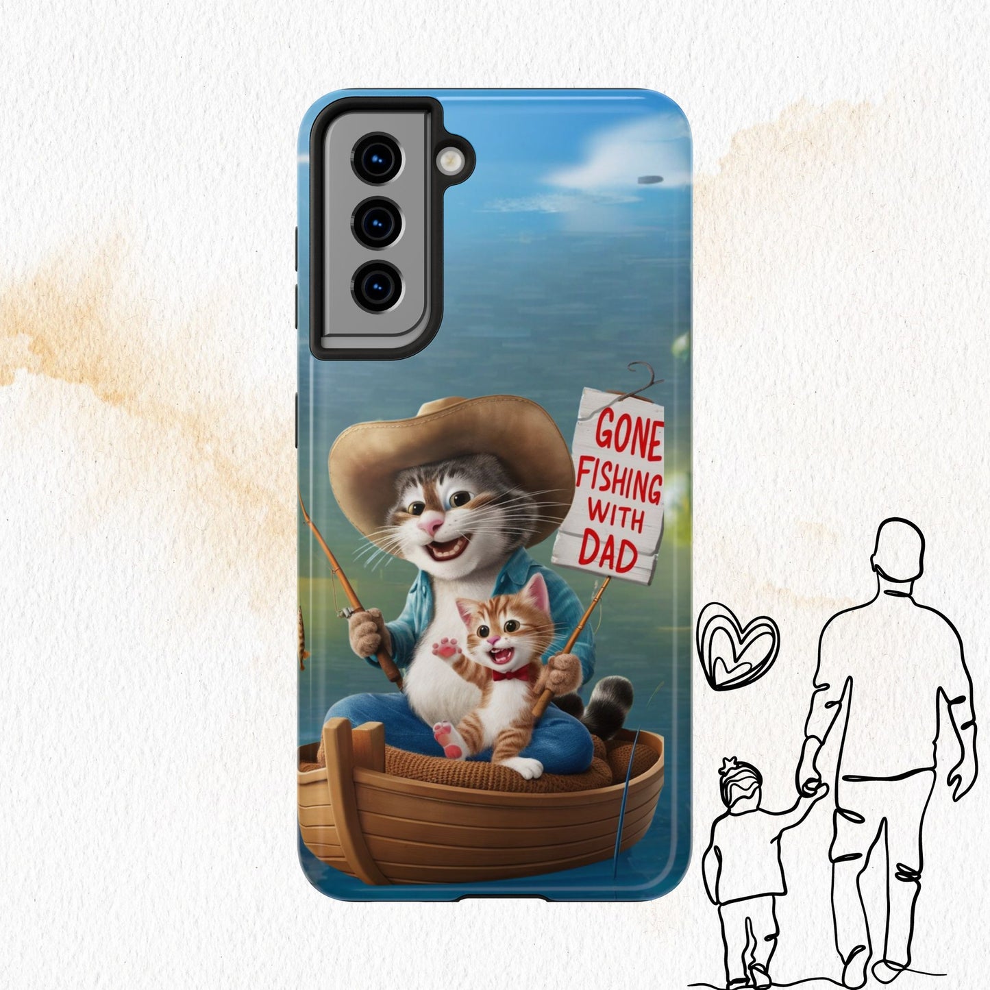 Dadcat Defender Wireless Charging Support Tough Case
