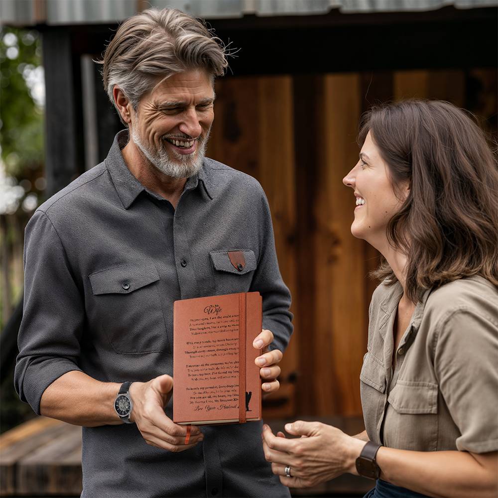 Best Gift For Wife. Vegan Leather Journal, Unique Gift