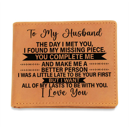 Best Gift For Husband. Graphic Leather Wallet