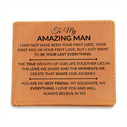 Best Gift For Husband. Graphic Leather Wallet