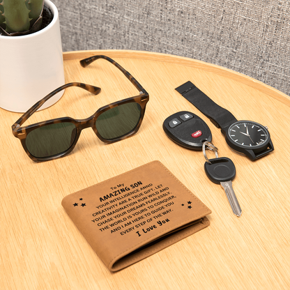Best Gift For Son. Graphic Leather Wallet