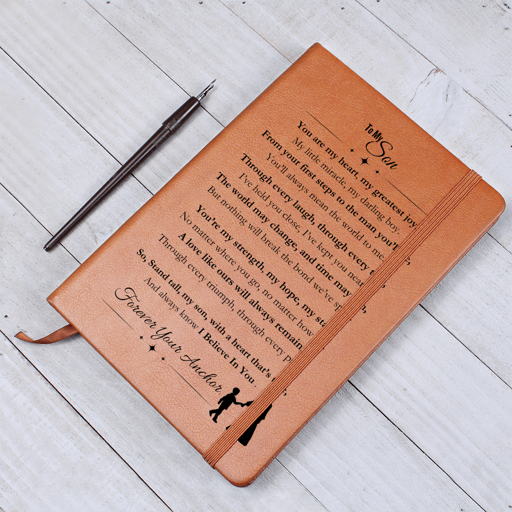 Best Gift From Mom To Son. Vegan Leather Journal, Unique Gift