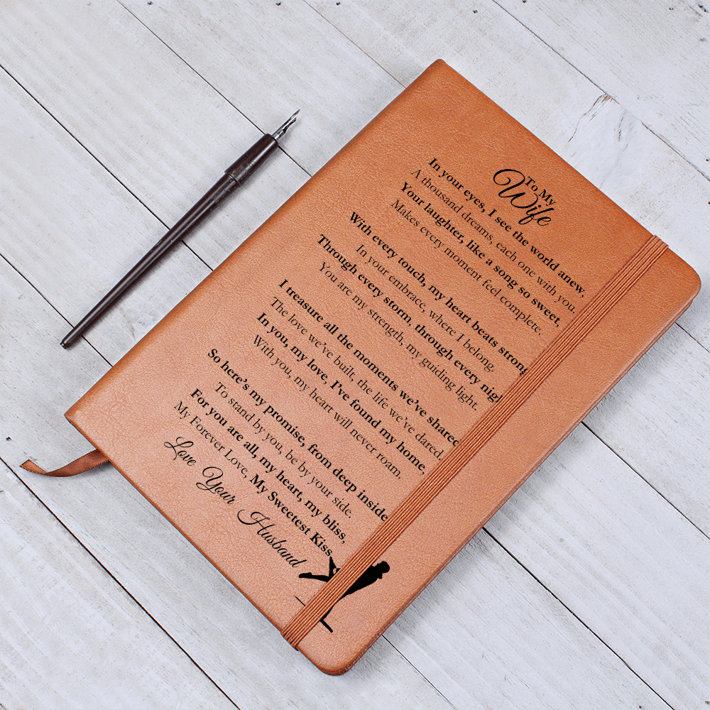 Best Gift For Wife. Vegan Leather Journal, Unique Gift