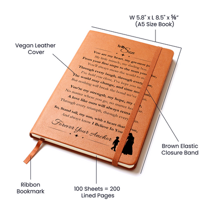 Best Gift From Mom To Son. Vegan Leather Journal, Unique Gift