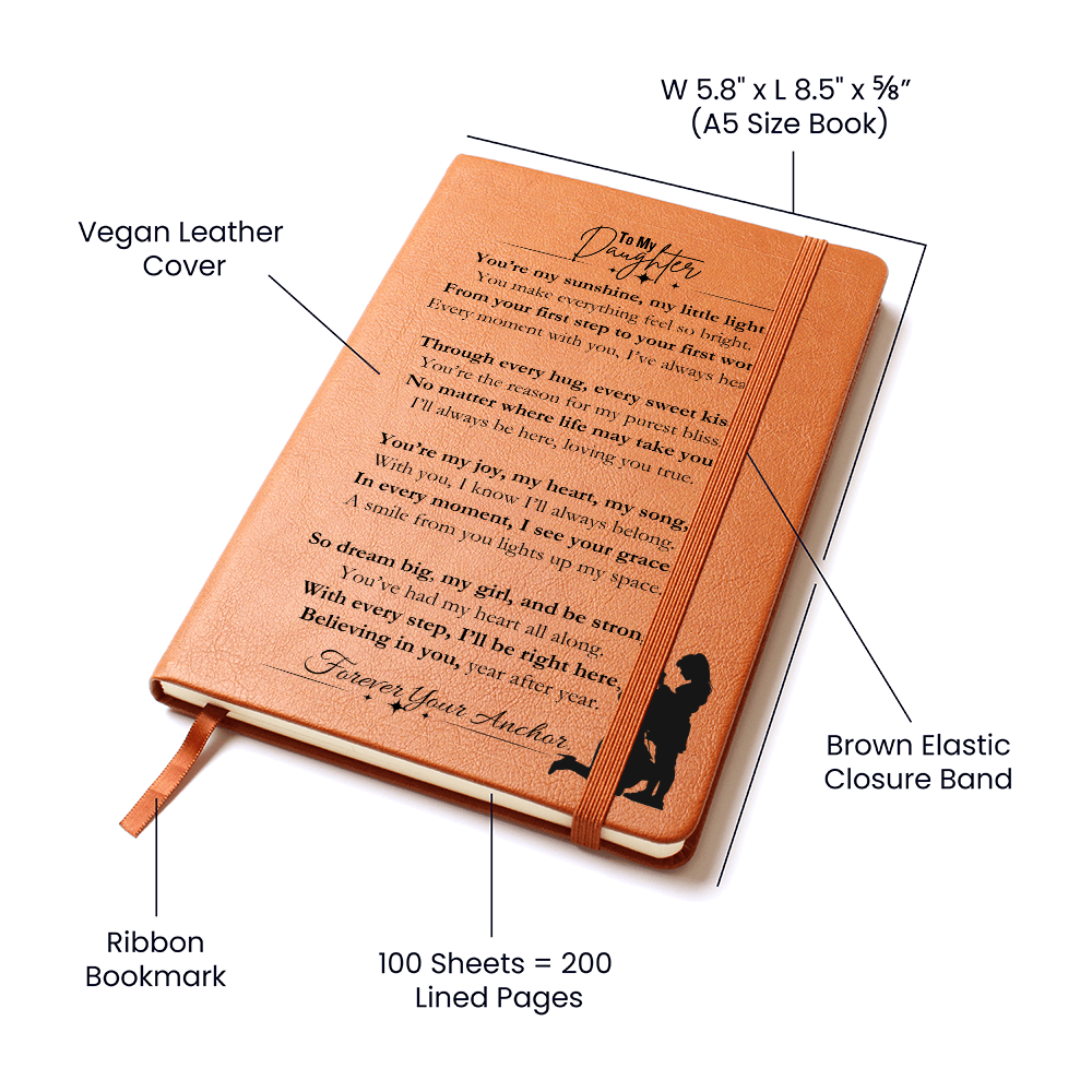 Best Gift From Mom To Daughter. Vegan Leather Journal, Unique Gift