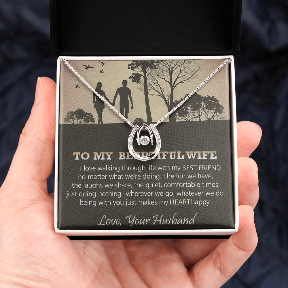 Best Gift For Wife. Lucky In Love Necklace