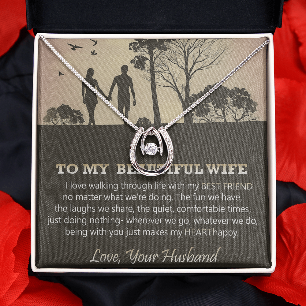 Best Gift For Wife. Lucky In Love Necklace