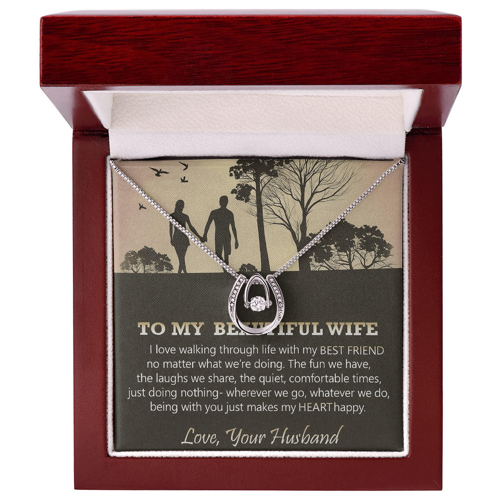 Best Gift For Wife. Lucky In Love Necklace