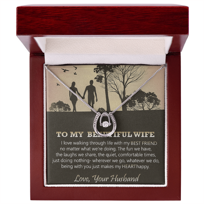 Best Gift For Wife. Lucky In Love Necklace