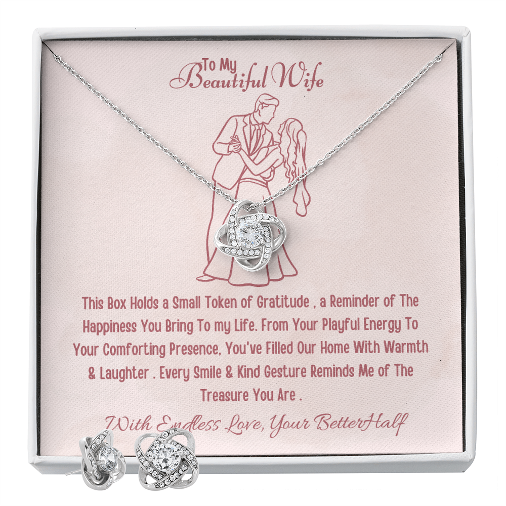 Best  Gift For Wife. Forever Love Necklace & Earring Set