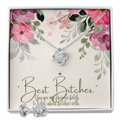 Best Gift For Friend . Love Knot Necklace & Earring Set