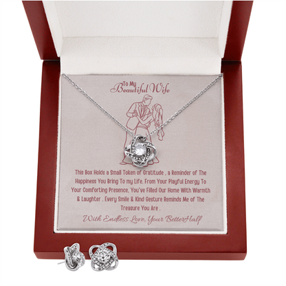 Best  Gift For Wife. Forever Love Necklace & Earring Set