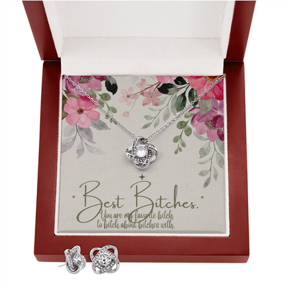 Best Gift For Friend . Love Knot Necklace & Earring Set