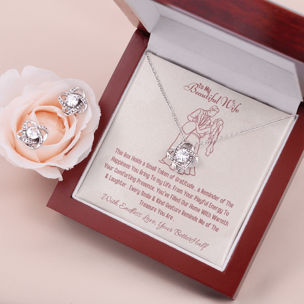 Best  Gift For Wife. Forever Love Necklace & Earring Set
