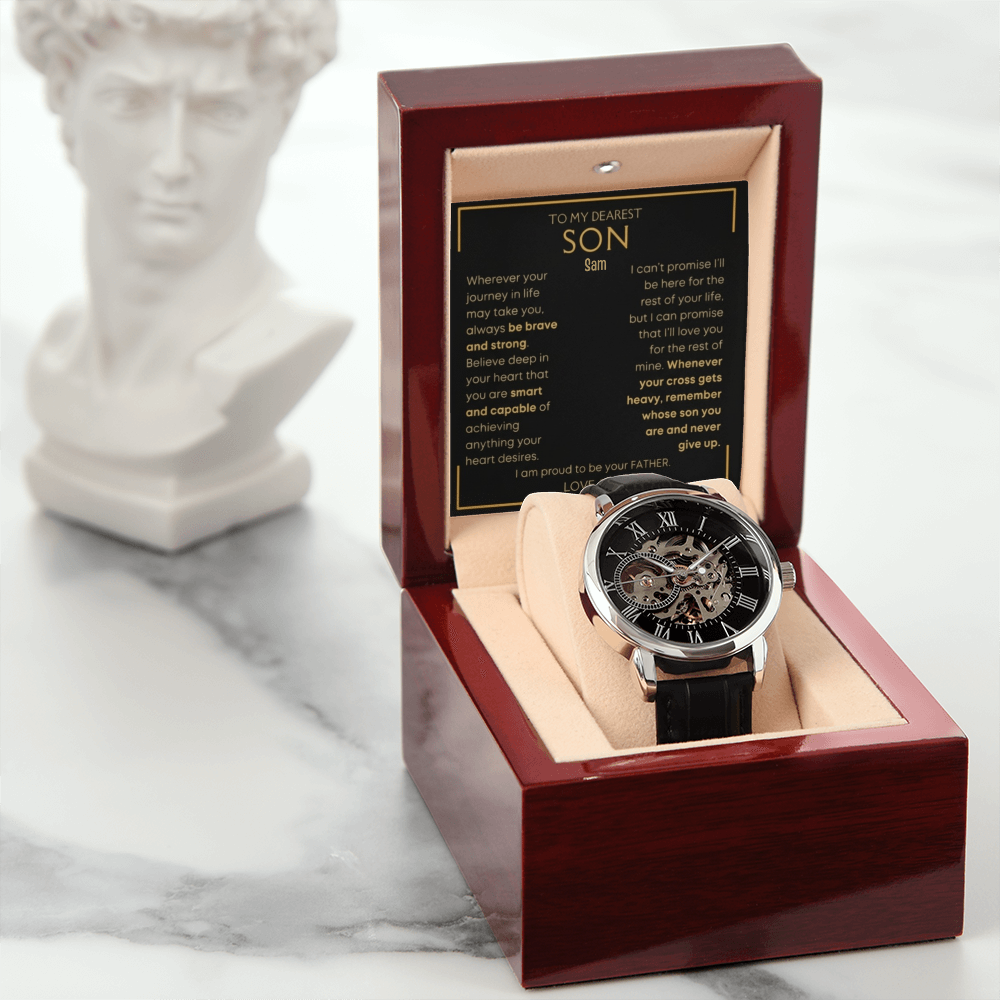Best Gift For Son Openwork Watch with Message Card