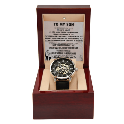 Best Gift For Son. Openwork Watch