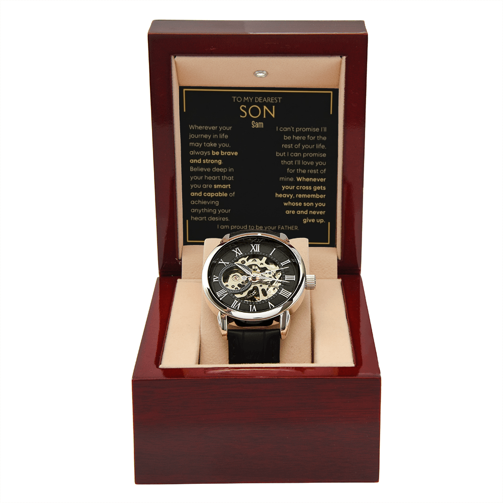 Best Gift For Son Openwork Watch with Message Card