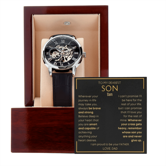Best Gift For Son Openwork Watch with Message Card