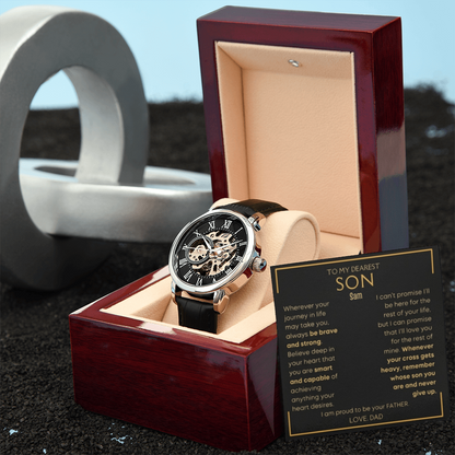 Best Gift For Son Openwork Watch with Message Card