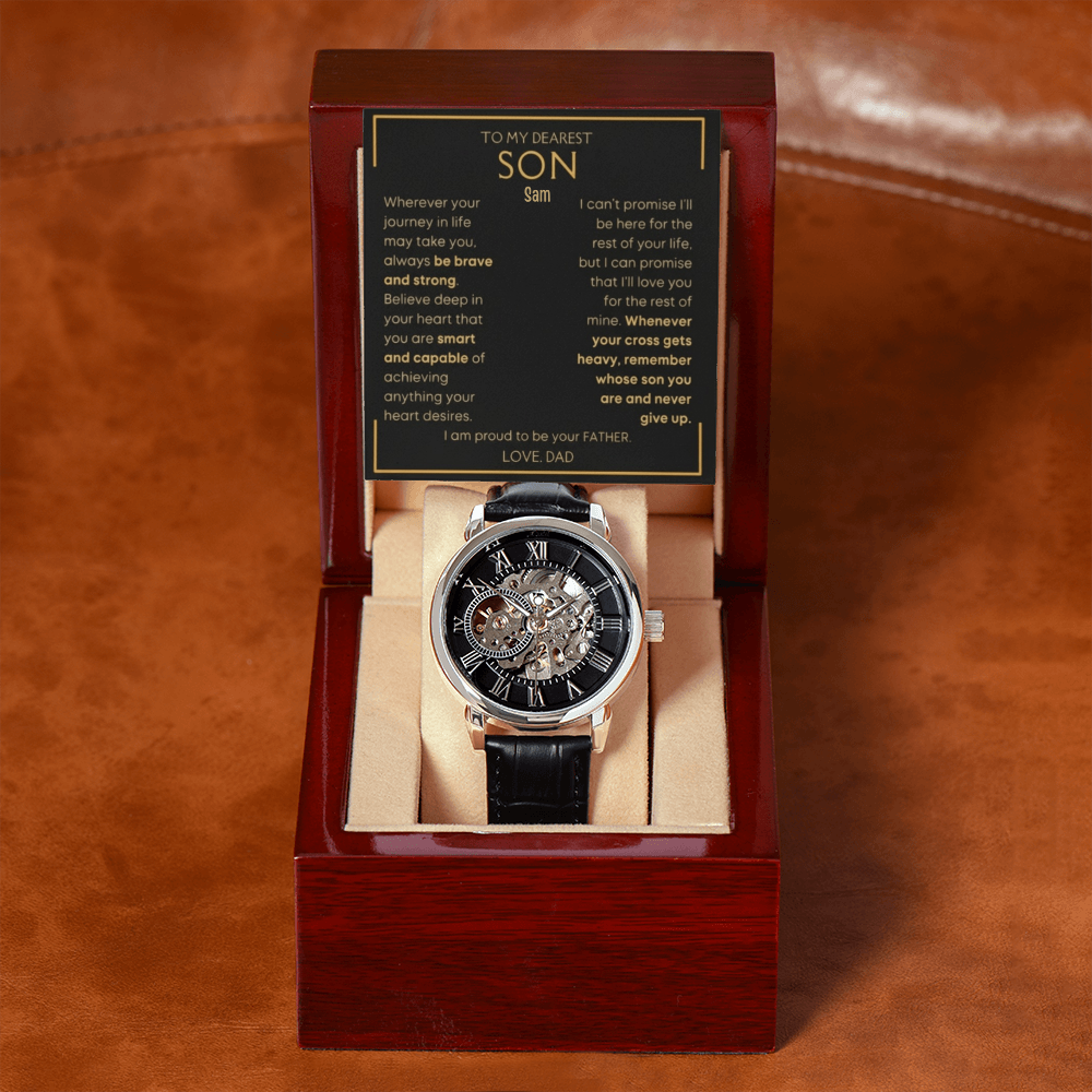 Best Gift For Son Openwork Watch with Message Card