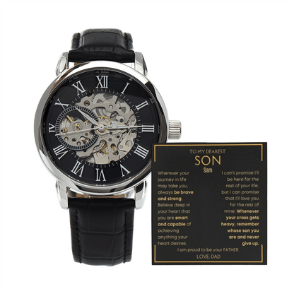 Best Gift For Son Openwork Watch with Message Card