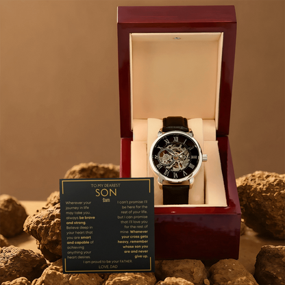 Best Gift For Son Openwork Watch with Message Card