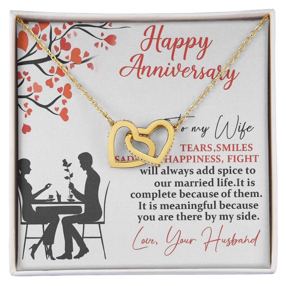 Best Gift For Wife. Interlocking Hearts Necklace