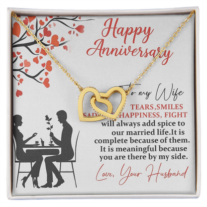Best Gift For Wife. Interlocking Hearts Necklace