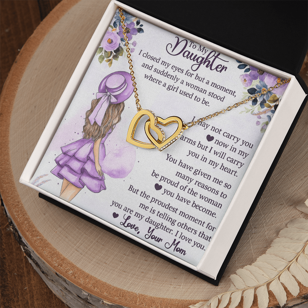 Best Gift For Daughter from Mom. Interlocking Hearts Necklace
