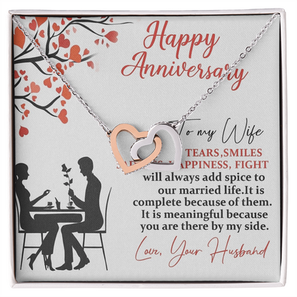 Best Gift For Wife. Interlocking Hearts Necklace