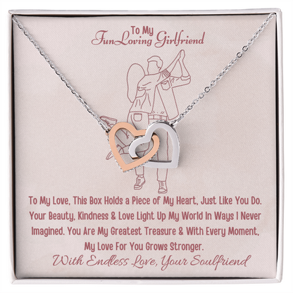 Best Gift From Boyfriend To GirlFriend. Interlocking Hearts Necklace