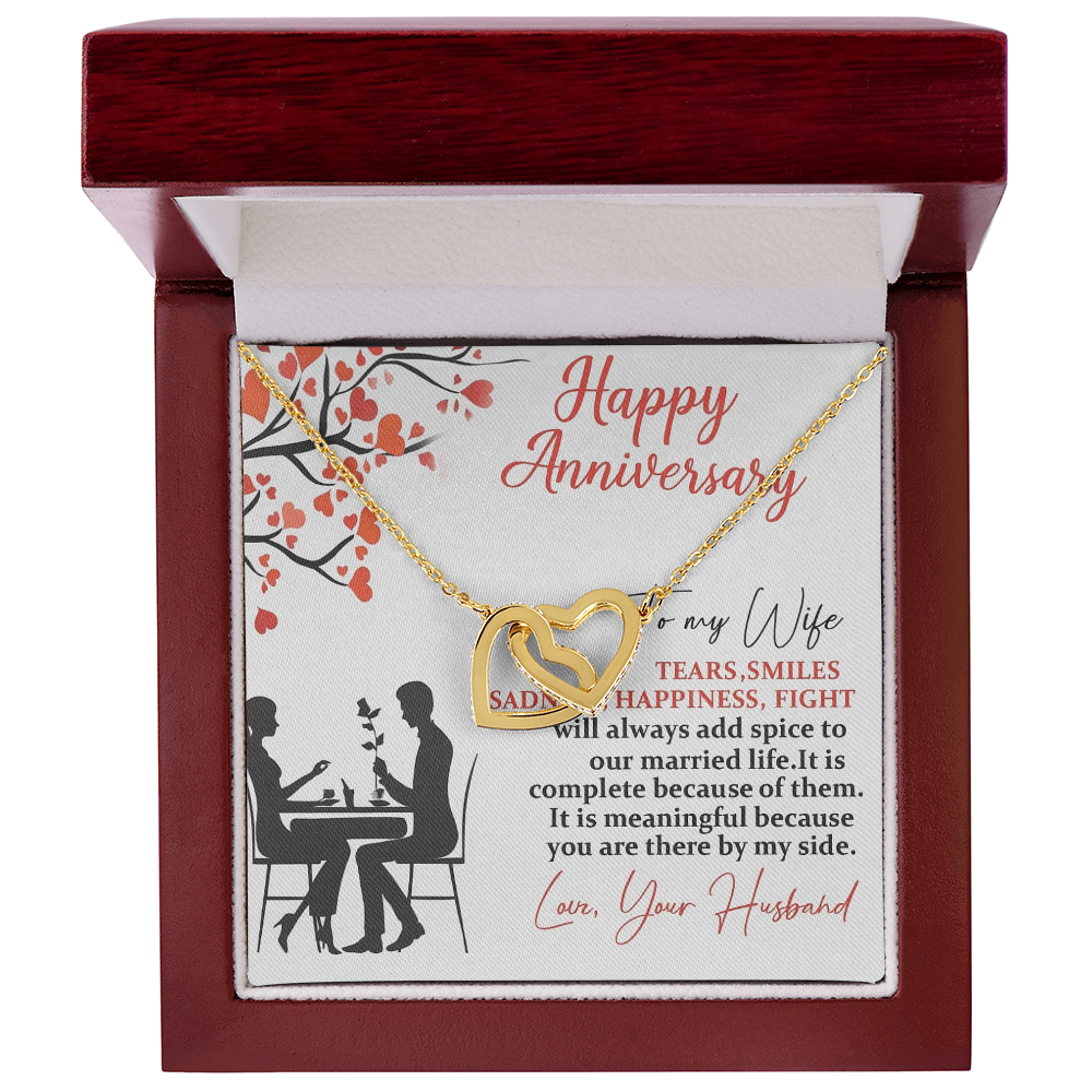Best Gift For Wife. Interlocking Hearts Necklace