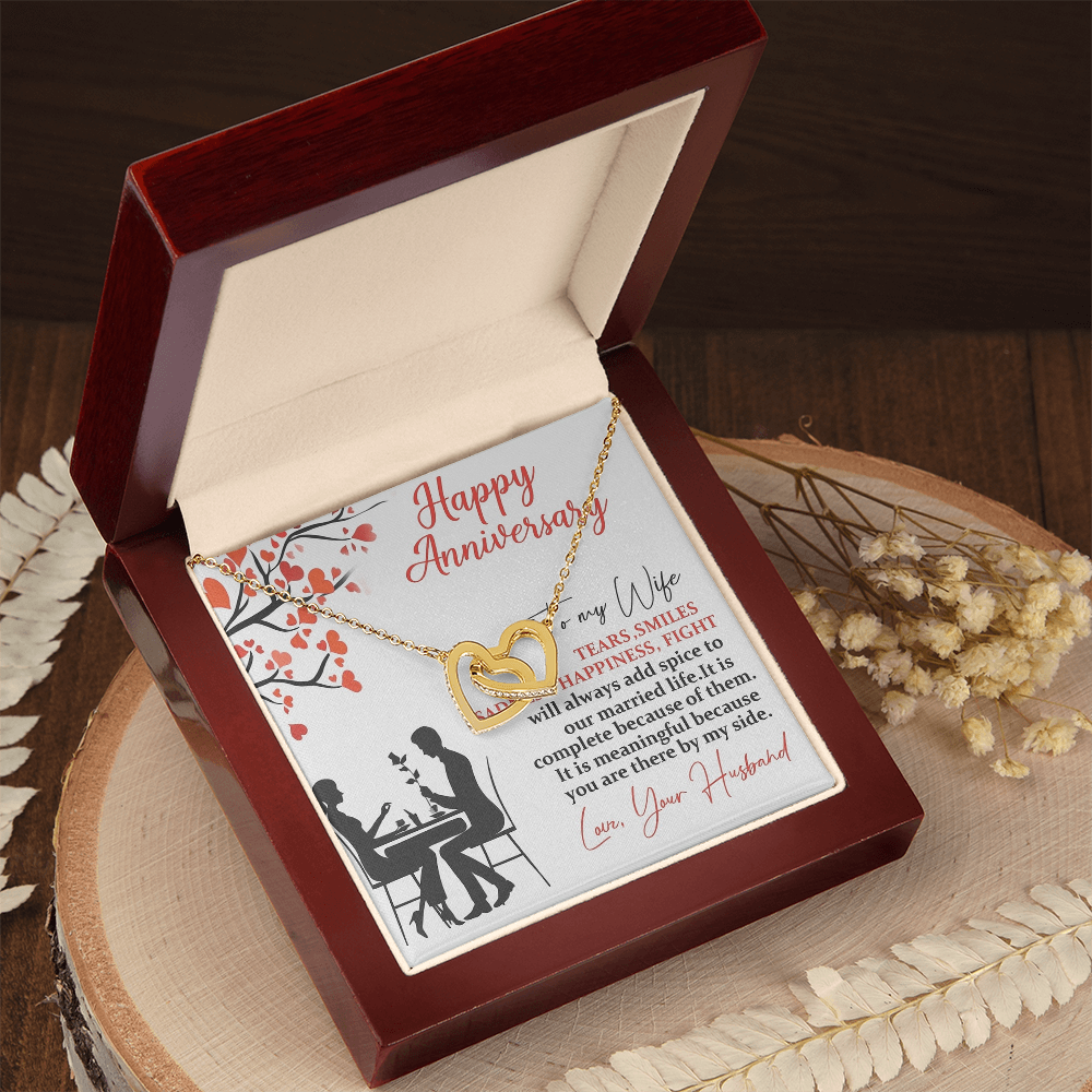 Best Gift For Wife. Interlocking Hearts Necklace