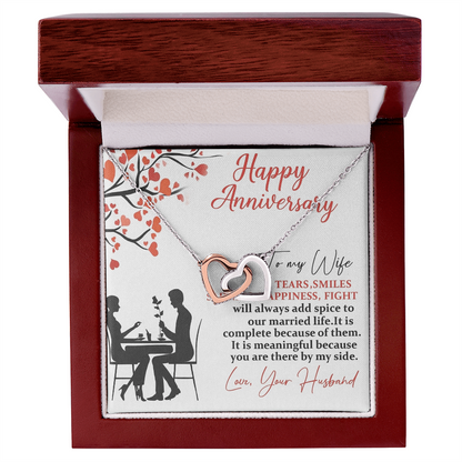 Best Gift For Wife. Interlocking Hearts Necklace