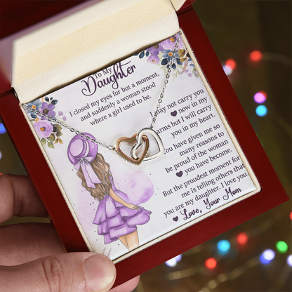Best Gift For Daughter from Mom. Interlocking Hearts Necklace