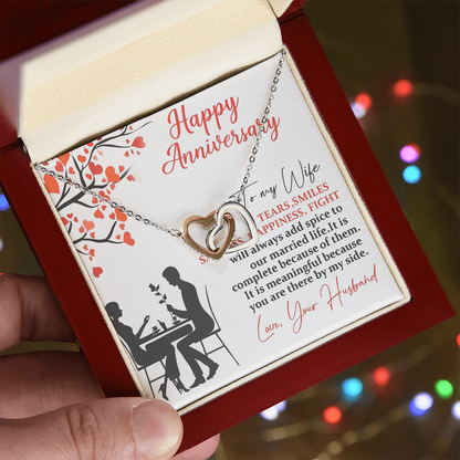 Best Gift For Wife. Interlocking Hearts Necklace