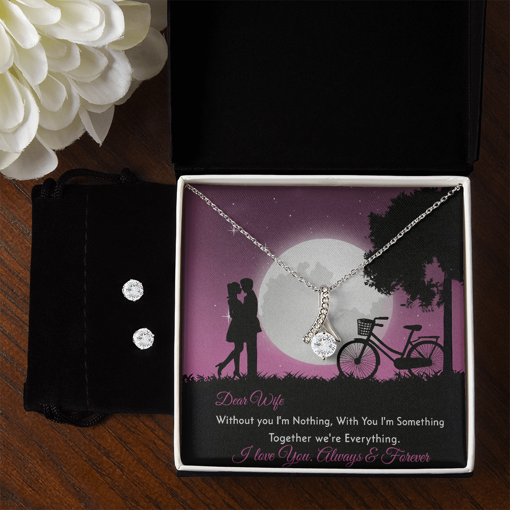 Best Gift For Wife. Alluring Beauty Necklace & Earring Set
