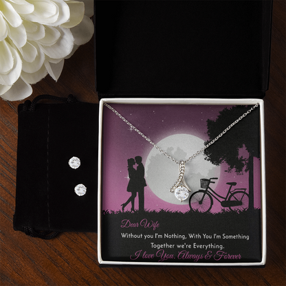 Best Gift For Wife. Alluring Beauty Necklace & Earring Set