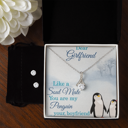 Best Gift For Girlfriend . Alluring Beauty Necklace & Earring Set