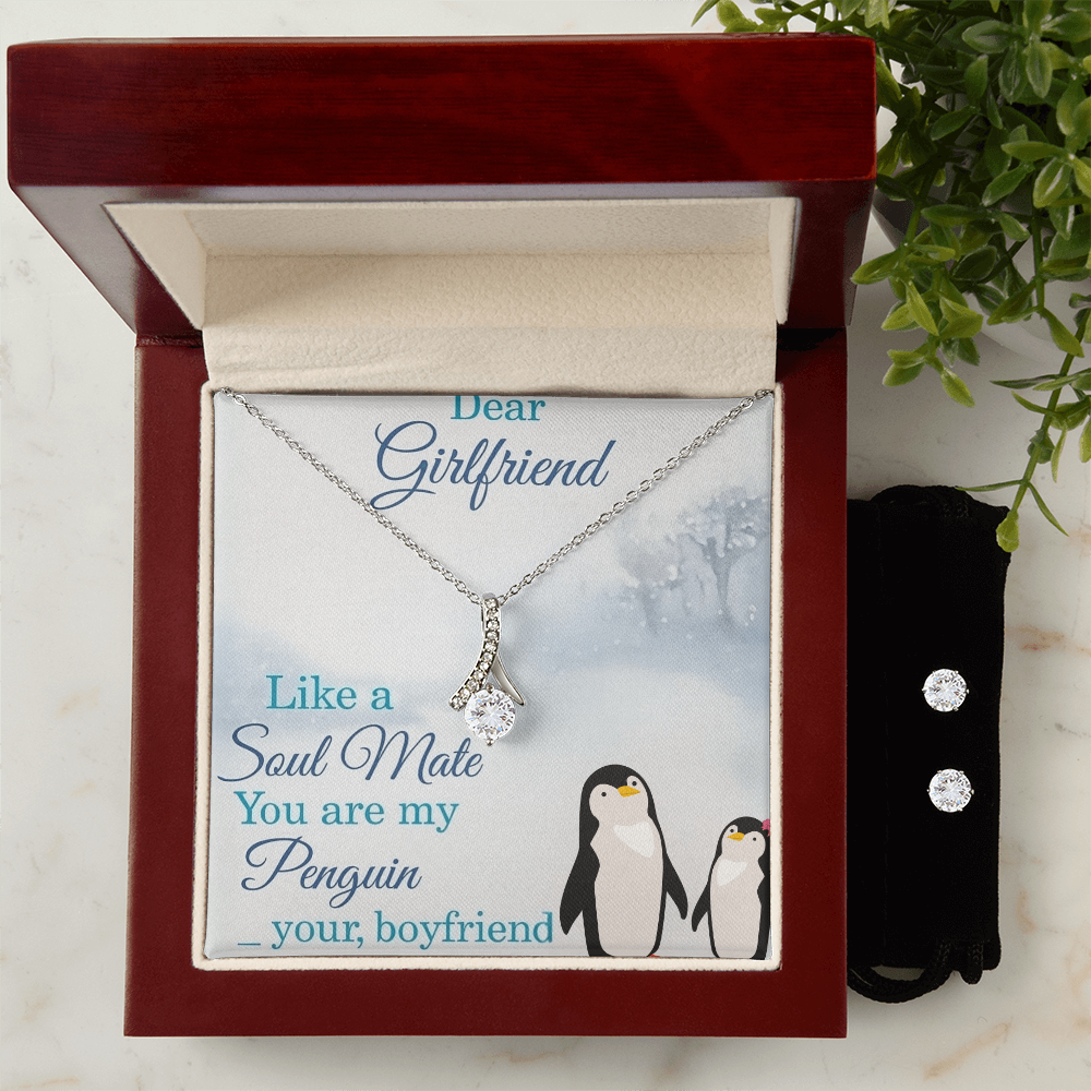 Best Gift For Girlfriend . Alluring Beauty Necklace & Earring Set