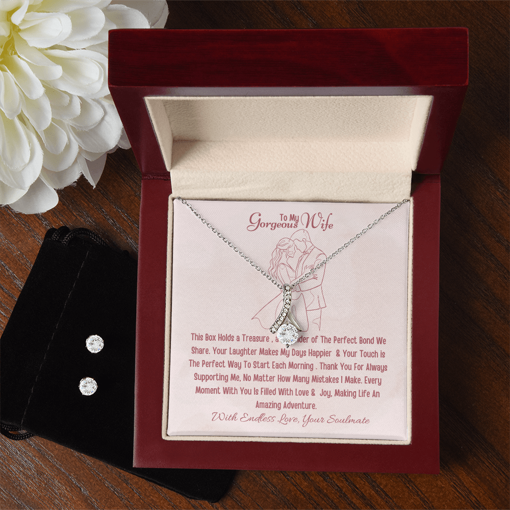 Best Gift For Wife. Alluring Beauty Necklace & Earring Set