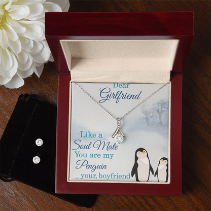 Best Gift For Girlfriend . Alluring Beauty Necklace & Earring Set